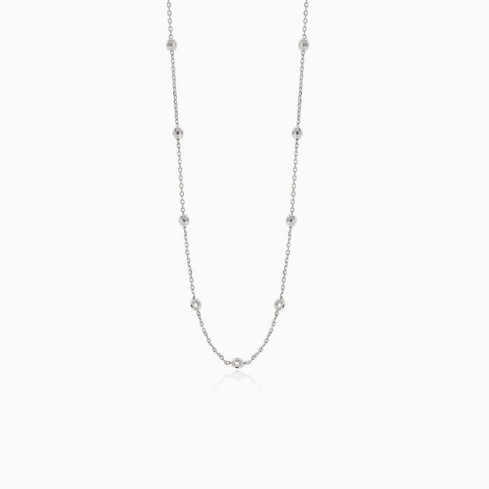 Weißgoldkette mit Kugeln