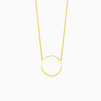 Modern gold necklace with a circle