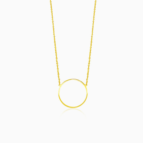 Moderní zlatý náhrdelník s kruhem