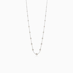 White gold necklace with balls