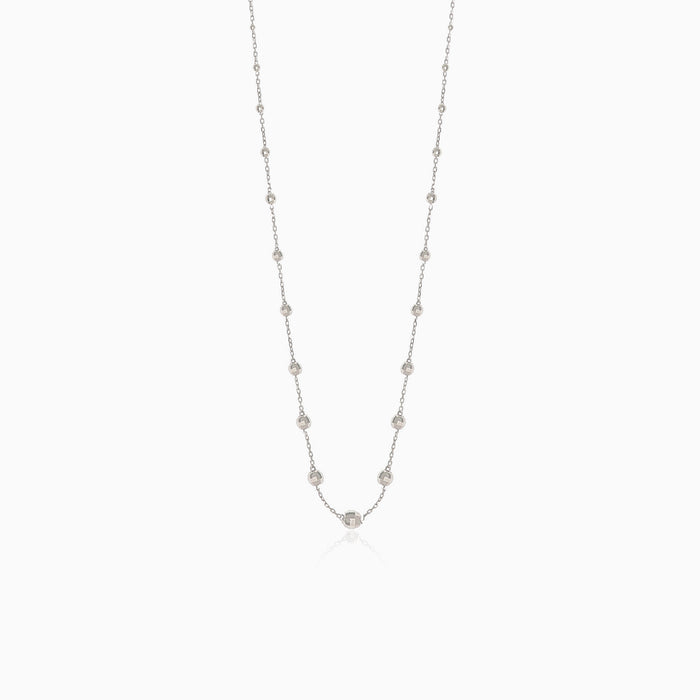 White gold necklace with balls