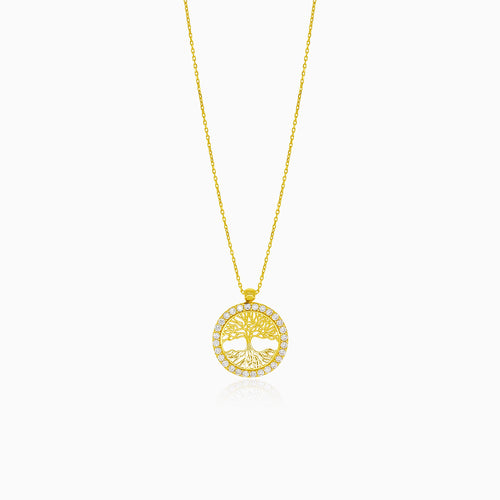 Gold necklace with tree of life