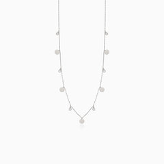 Weißgoldkette mit vollständigen Kreisen und kleinen Zirkonen