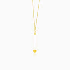 Gold necklace with infinity and heart