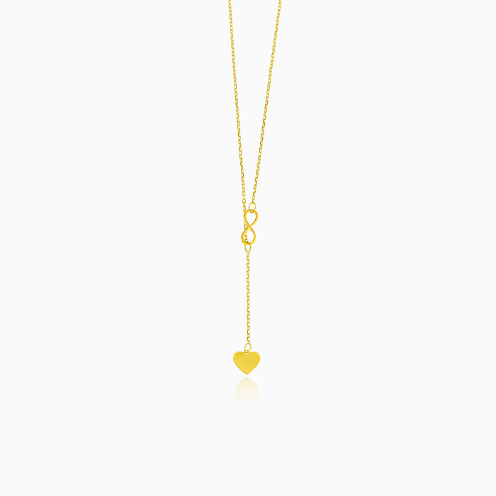 Gold necklace with infinity and heart
