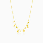 Gold necklace with LOVE letters