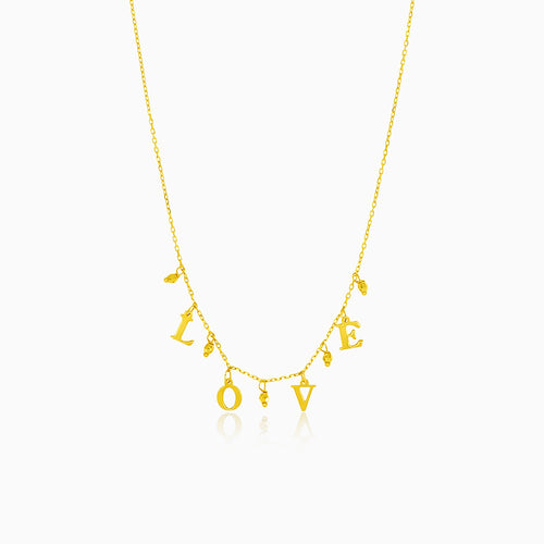 Gold necklace with LOVE letters