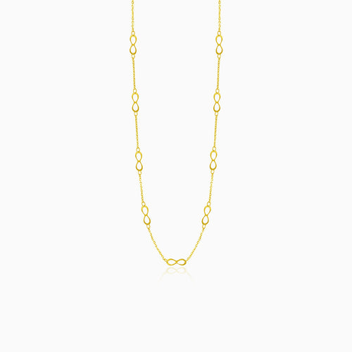 Fine gold necklace with infinities