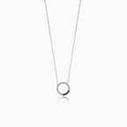 Elegant white gold necklace with a circle of onyx balls