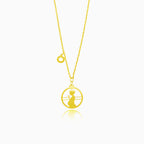 Gold necklace with pregnant woman silhouette