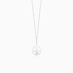 White gold necklace with pregnant woman silhouette