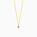 Delicate gold solitaire necklace with zircon