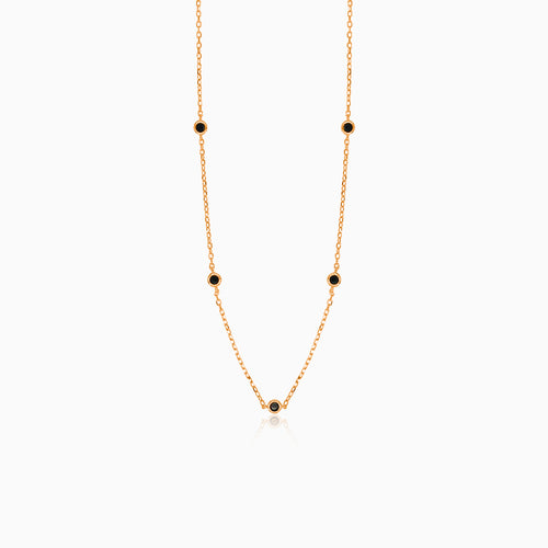Rose gold necklace with onyxes