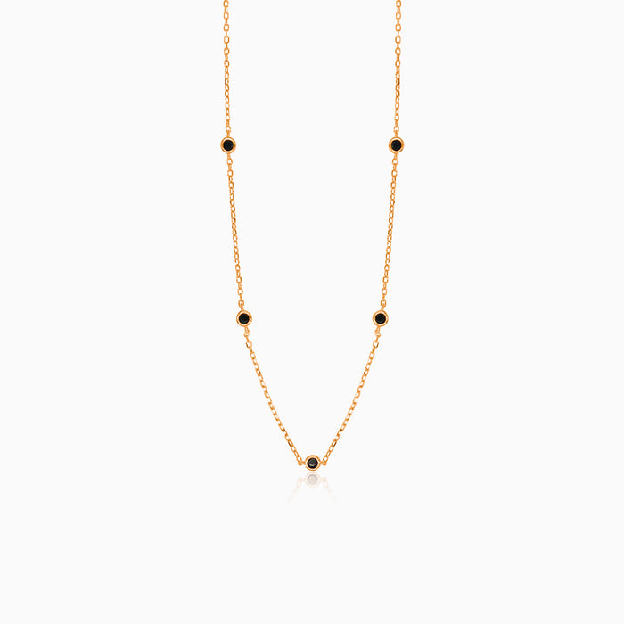 Rose gold necklace with onyxes