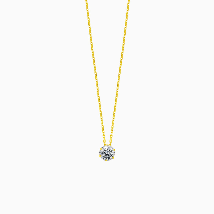 Collier solitaire charmant en or