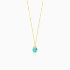 Fine gold drop-shaped necklace with topaz