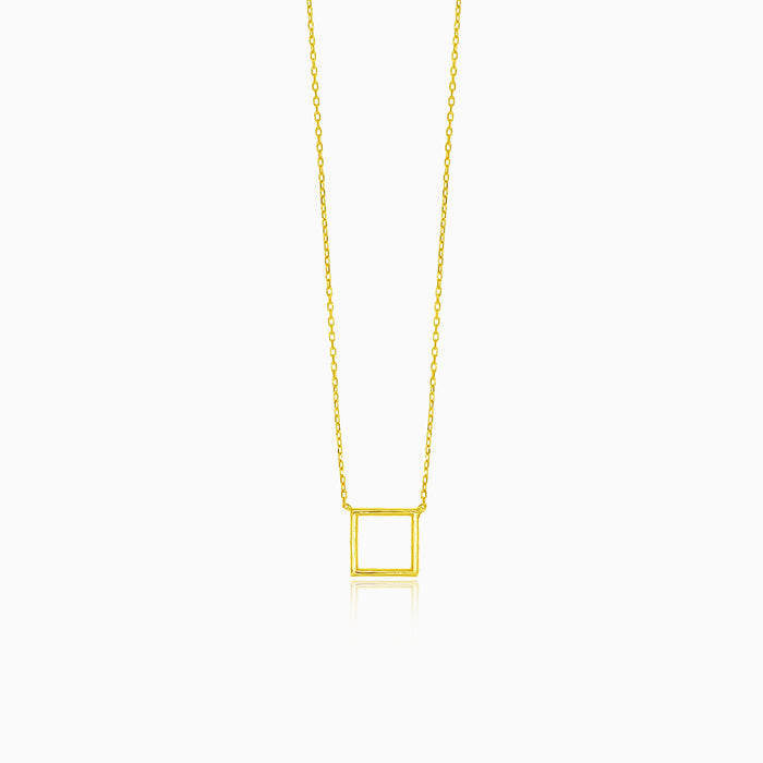 Fine gold necklace with a square
