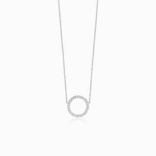 Jemný zlatý náhrdelník se zirkonovým kruhem