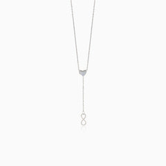 Fine gold necklace with heart and infinity