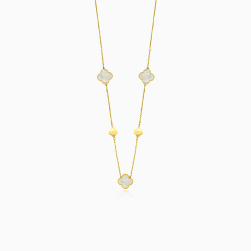 Gold clover leaf necklace