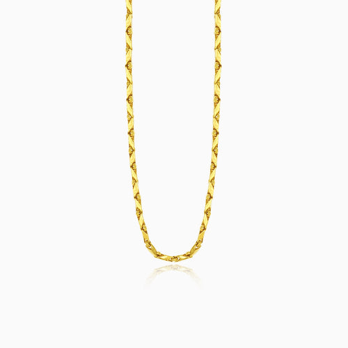 Twisted bar gold chain