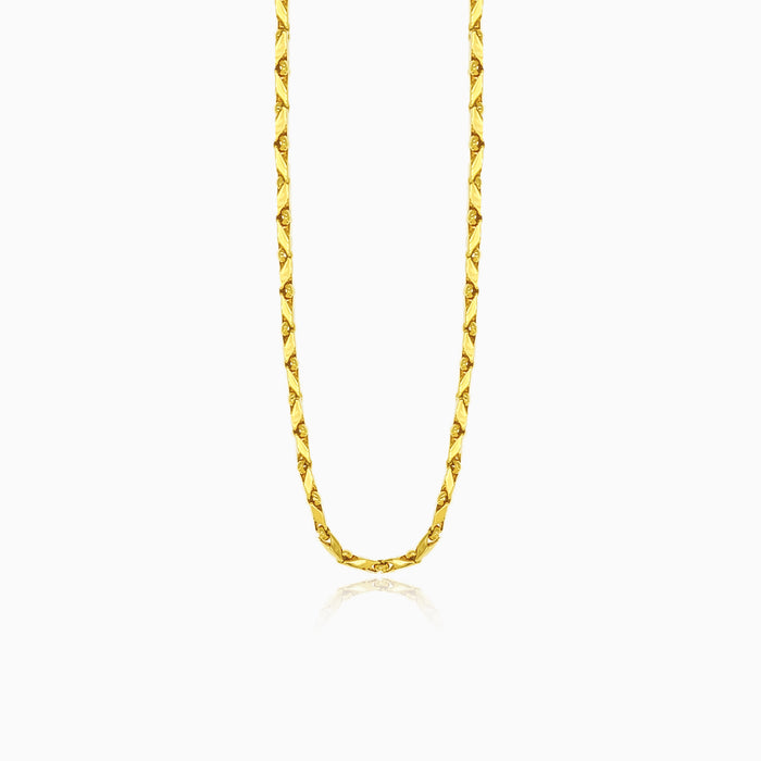 Twisted bar gold chain