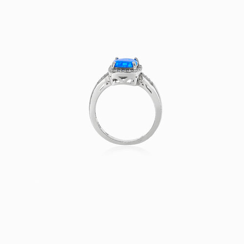 Opal allure silver ring
