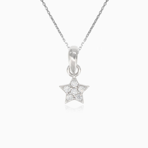 Silver star pendant with cubic zirconia