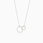 Elegant silver necklace with dual circle design