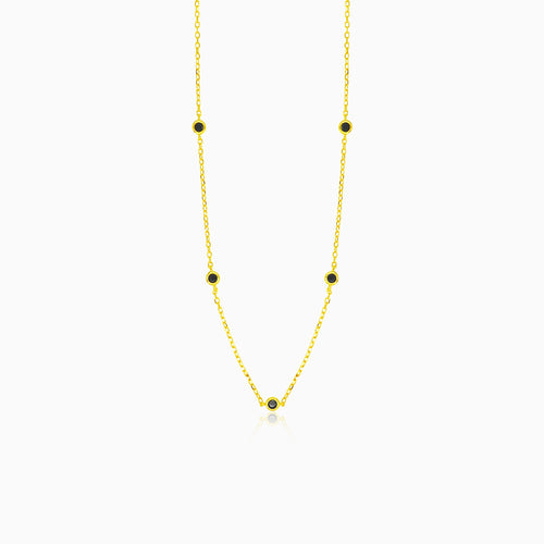 Gold-plated necklace with onyx