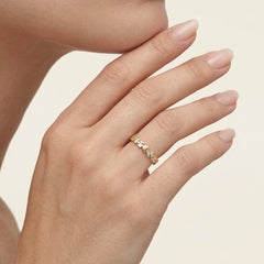 Lustrous two-tone gold ring