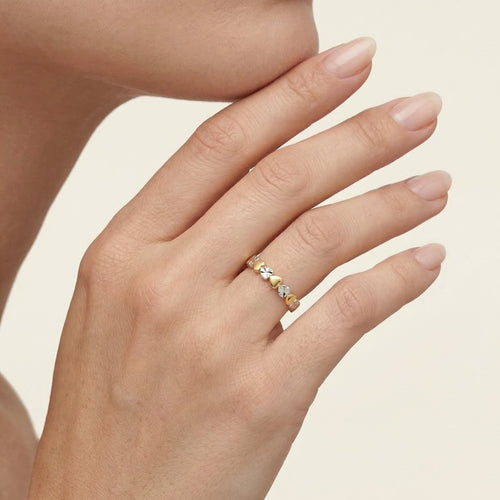 Lustrous two-tone gold ring
