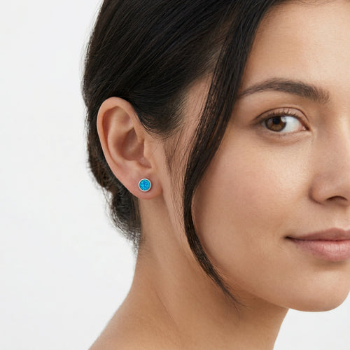 Náušnice s modrým opálem