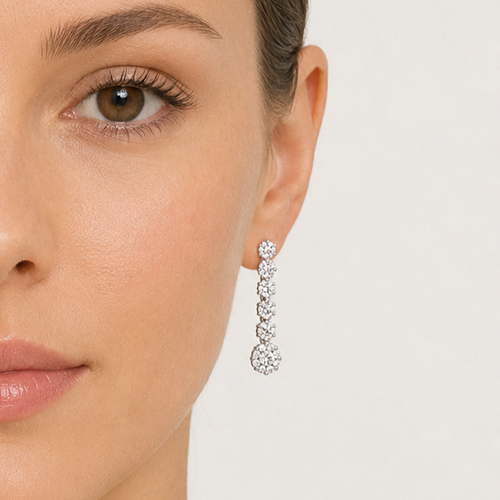 Sterling Silver Prong Set Drop Earrings