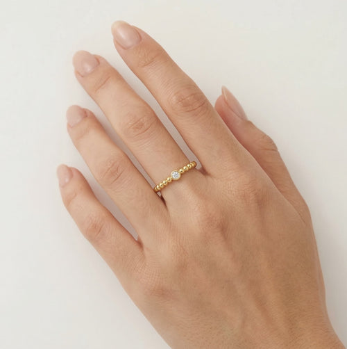 Golden glow cubic zirconia elegance ring