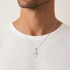 Unisex Sterling Silver Cross Pendant
