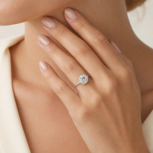 Sterling Silver Floral Cluster Ring
