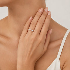 White Gold Diamond Channel Set Ring