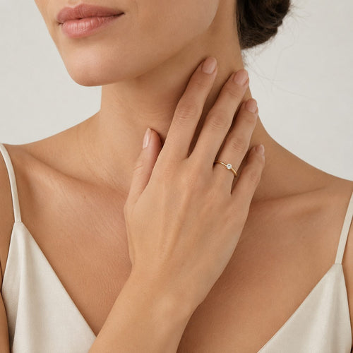 Golden Twist Diamond Ring