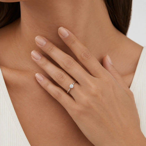 Minimalist White Gold Diamond Ring
