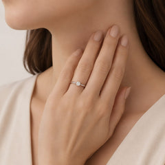 Solitérní prsten Noelle s přírodním diamantem z bílého zlata