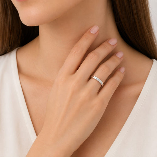 Modern Tension Set Diamond Ring