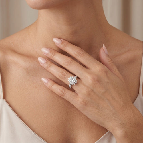 Royal Bloom Oval Diamond Engagement Ring