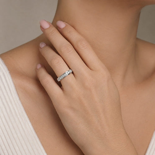 White Gold Diamond Row Ring