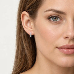 Decorative Sterling Silver Hoop Earrings