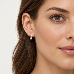 Sterling Silver Hoop Earrings with a Rounded Profile