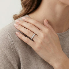 Bague en argent brillant avec cubic zirconia