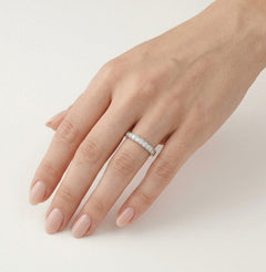 Bague en argent brillant avec cubic zirconia