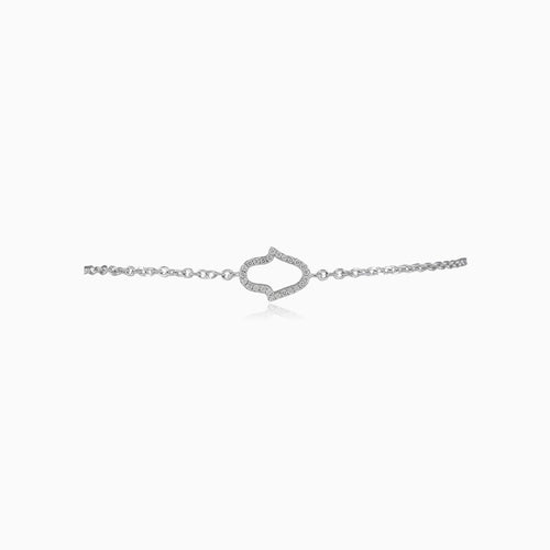 Hamsa cubic zirconia line bracelet