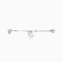 Cubic zirconia in box bracelet